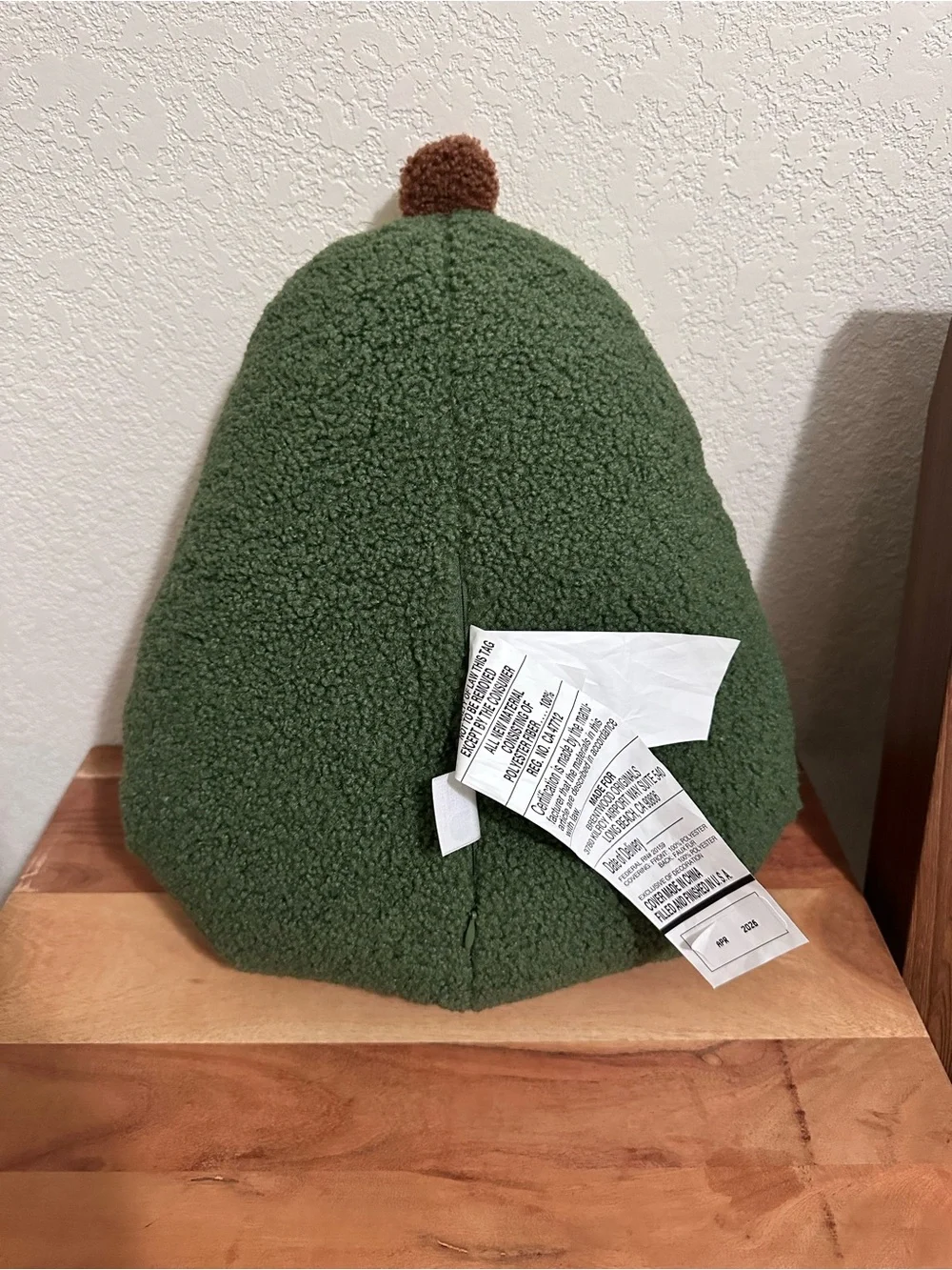 Plush Avocado Throw Pillow - Soft Green & Brown